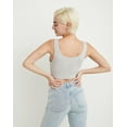 thumbnail image 3 of Hanes Originals Women's Rib Longline Bralette, Cotton Light Steel XS, 3 of 7