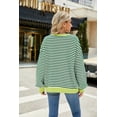thumbnail image 5 of Women's fashionable versatile long sleeved retro striped sweatshirt, 5 of 5