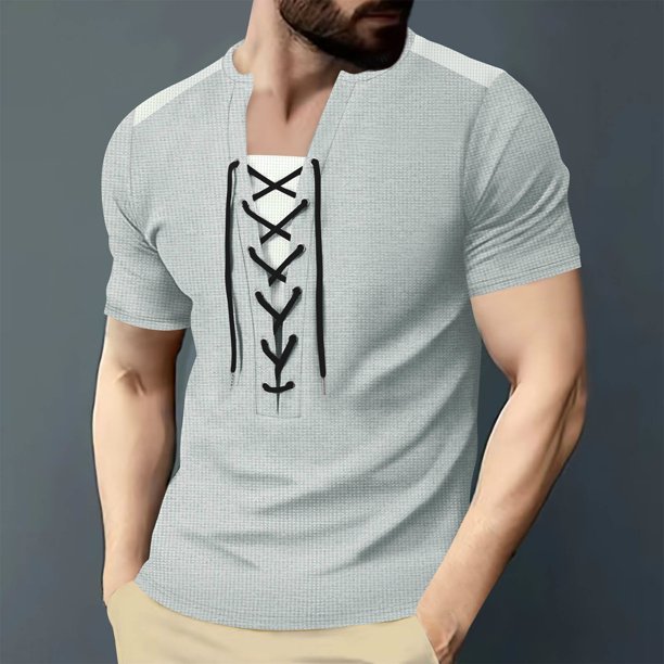 pstuiky camisetas de hombre, Blusa informal de manga corta con botones y cuello vuelto para hombre camisas casuales para hombre m