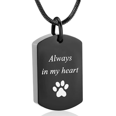 Personalized Urn Necklaces for Ashes Stainless Steel Dog Tag Ashes Necklace Memorial Keepsake cremation Jewelry for Women Men