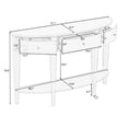 thumbnail image 3 of Half Moon Console Table Sofa Table with 3 Drawer and 1 Open Storage Shelf, Wooden Accent Storage Cabinet for Living Room/Entryway, 51.1''W x 13.7''D x 33.4''H, Espresso, 3 of 8