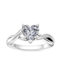 1.00 T.C.W Heart Shaped Real Diamond New Design Solitaire Wedding Ring for Women Solid 18K White Gold Size 3.5