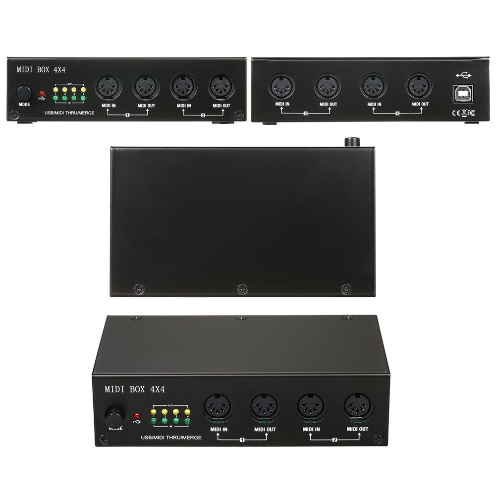 UM4x4 USB MIDI Interface 4 in /4 Out 64 Channels 4i/4o + Merge 2i4o Box pwm25