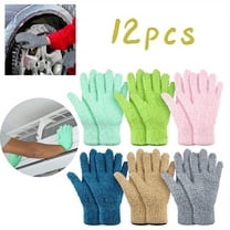 6 Pairs Microfiber Dusting Gloves, Dusting Cleaning Gloves Microfiber Gloves for Plants House Blinds Car Dust Mitt (Fresh Color,Medium)