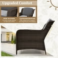 thumbnail image 5 of Costway 3 PCS Outdoor Patio Furniture Set with Cushions and Tempered Glass Coffee Table, 5 of 10
