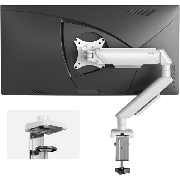 Single Monitor Mount for 13 to 32 Inch Screens up to 22 lbs,Aluminum Ultrawide Screen Arm for Samsung Odyssey G9 and More, Fully Adjustable Monitor Stand for Desk, VESA 100x100mm (White)