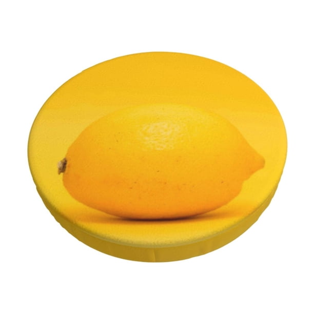 Disketp Yellow Lemon Funda Redonda para Taburete, Funda de Cojín para Silla de Bar Suave y Elástica-12 inch