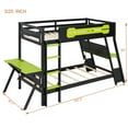 thumbnail image 4 of Mirightone Twin over Twin Bunk Bed with Two Gaming Desks, Gaming Bunk Bed with USB Ports & Pegboard, Twin Gaming Bunk Frame for Gamer, Green, 4 of 7