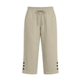 thumbnail image 4 of Capri Pants for Women High Waisted Straight Leg Stretchy Lightweight Yoga Trousers Casual Work Golf Leggings with Pockets, 4 of 4