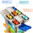 thumbnail image 4 of Pista de coche para niños pequeños oso de fresa juguetes educativos 6 coches de madera, 4 of 4