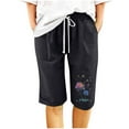 thumbnail image 2 of CALAFEBILA Cotton Linen Bermuda Shorts for Women Plus Size Knee Length Casual Shorts Women Plus with Pockets, 2 of 4