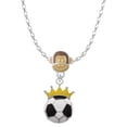 thumbnail image 1 of Delight Jewelry Silvertone Soccer ball - Crown Mia Monkey Charm Necklace, 1 of 4