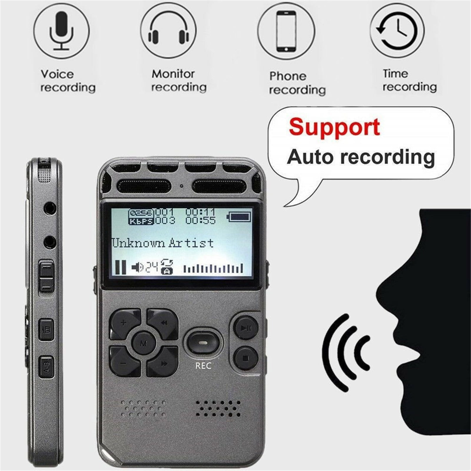 SK502 Digital Voice Recorder Noise Cancelling 8G Recording Pen for Meeting Continuous Recording with Long Recording Time