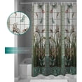thumbnail image 3 of Waterproof Shower Curtain Stained Glass Meadow Flower Dragonfly Print Polyester Fabric Bath Curtain Home Hotel Apartment Bathroom Shower Curtain Long 72x84IN, 3 of 6