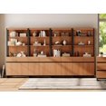 thumbnail image 1 of WAMPAT Modern Bookcases Set of 4, 72 Inch Tall Bookshelves with Storage Cabinet, Adjustable Shelves & Metal Frame, Home Office Library for Living Room, Mocha, 1 of 5