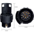 thumbnail image 4 of Adaptador de remolque Adaptador de remolque de 13 pines a 7 pines Conector convertidor de enchufe de remolque impermeable de 12 V para caravana, camión, RV, automóviles, barco - DKSFJKL, 4 of 5