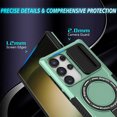 thumbnail image 3 of Allytechgroup Magnetic For Samsung Galaxy S23 Ultra Case with Ring, [1x Screen Protector] [Slide Camera Cover] Military Grade Drop Protection Back Cover For Samsung Galaxy S23 Ultra, Lightgreen, 3 of 10