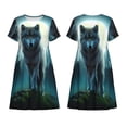 thumbnail image 3 of Bixox Robe d'Été à Manches Courtes pour Femmes Robe Ample Longueur Genou avec Poches-Loup, 3 of 7