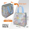 thumbnail image 3 of Pioneer Flower Floral Print Pattern Insulated Lunch Bag for Women & Adults,Large Portable Soft Cooler Lunch Bag,Thermal Food Storage Tote with Pearl Cotton,8.66L,8.75x5.75x9.5 Inch, 3 of 6