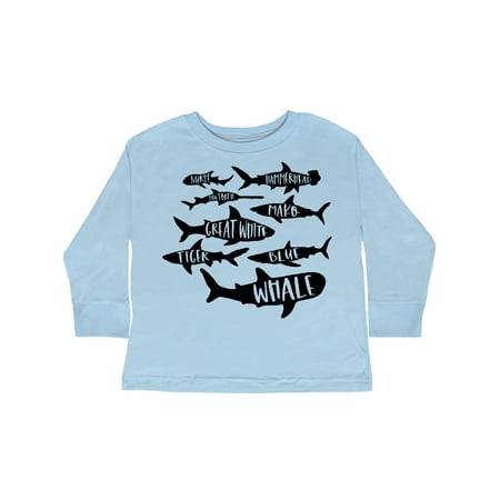 

Inktastic Types of Sharks Gift Toddler Boy or Toddler Girl Long Sleeve T-Shirt