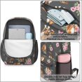 thumbnail image 4 of Boxer and Rose Black Pattern 17" Waterproof Oxford School Backpacks for Teens, S-Shape Padded Straps, for School, Travel, Hiking, Camping, 4 of 5