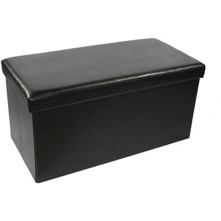 Collapsible Storage Ottoman, Faux Leather, 30 Collapsible Storage Ottoman, Faux Leather, ... - Collapsible Storage Ottoman, Faux Leather, 30
