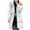 White, variant on Women's Mid-Length Hooded Puffer Coat, Faux Fur Trim Winter Jacket, Belted Waist Down Jacket, Plus Size Warm Parka, Casual Winter Outerwear Black L