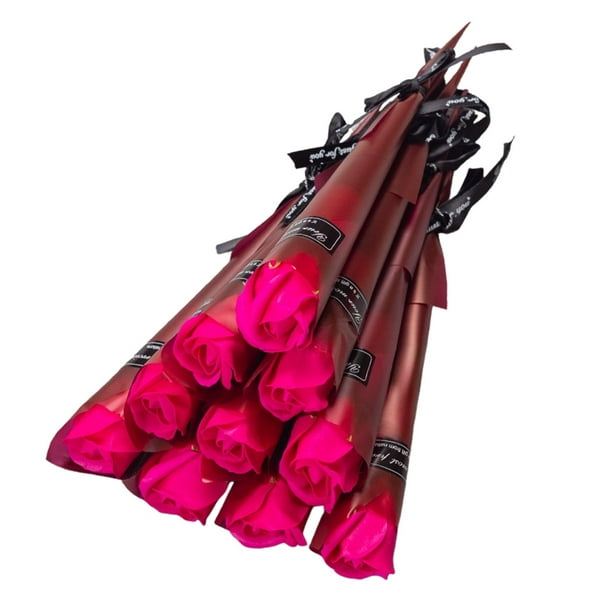 Regalo de Decoración Del Día de San Valentín Brillante Modelo Uno Jabón Rosa Flor Calle Barrado Regalo Empresas Actividades Centro Comercial Abrir 28 cm Regalos de Día de San Valentín de Plástico Rojo