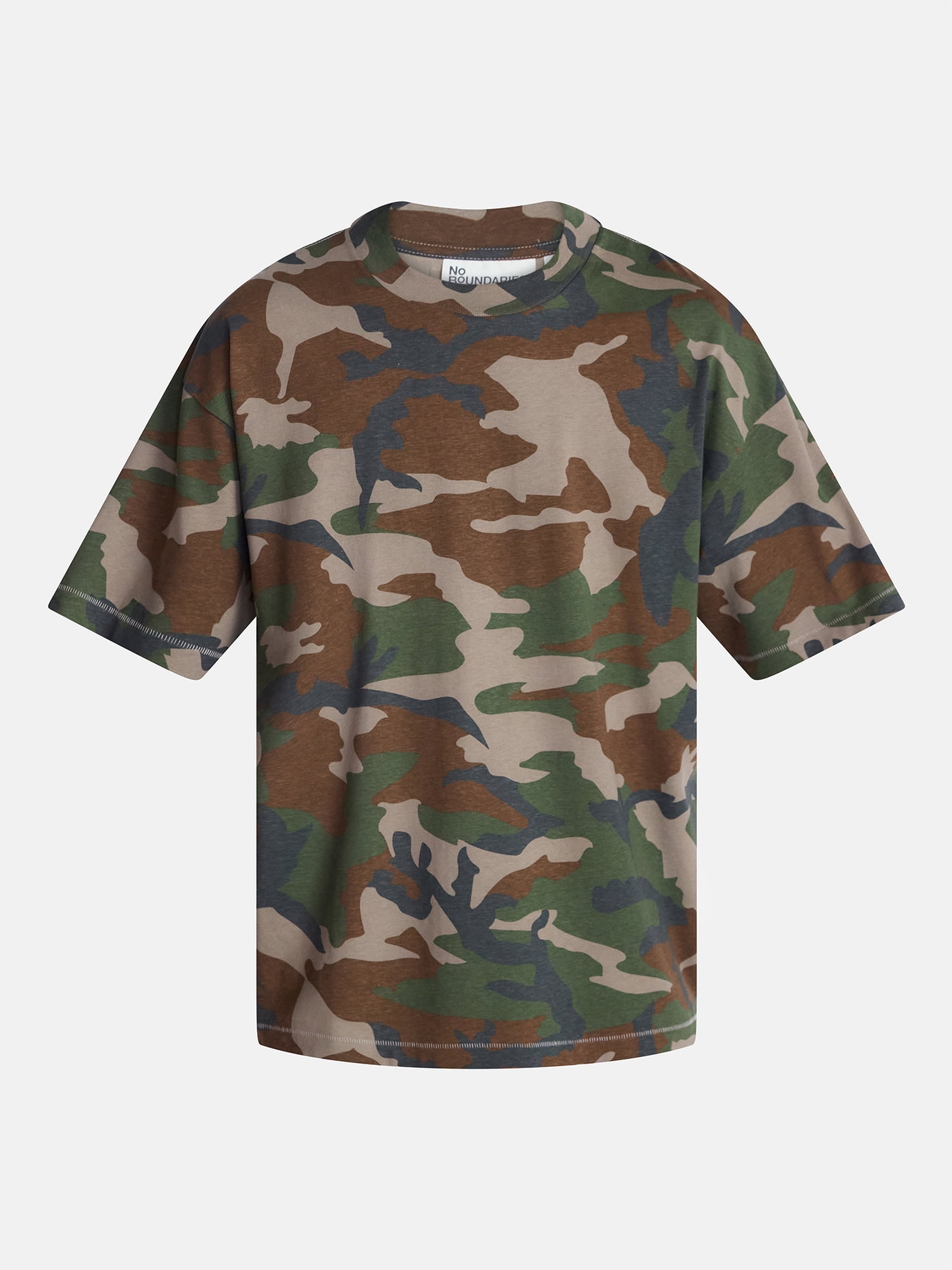 No Boundaries Men's Oversized Boxy Tee with Short Sleeves, XS-4XLT