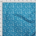 thumbnail image 4 of oneOone Velvet Medium Blue Fabric Game Video Game Doodle Craft Projects Decor Fabric Printed By The Yard 58 Inch Wide, 4 of 4