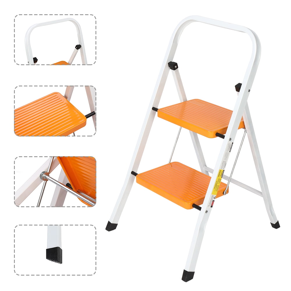 Private Jungle 2 Step Ladder Portable Step Stool with Handgrip Anti-Slip and Wide Pedal Sturdy Steel Ladder Multi-Use for Home,Garden and Office Private Jungle 2 Step Ladder Portable Step Stool with Handgrip Anti-Slip and Wide Pedal Sturdy Steel Ladder Multi-Use for Home,Garden and Office