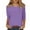Purple, variant on Seductiva Women's T-Shirts Short Sleeve Summer Tops Tops for Women Casual Summer Tops Three Quarter Sleeve Round Neck Tee T Shirt Printed Loose Side Split Tunic Blouse Loose Fit Tshirt Basic Tees