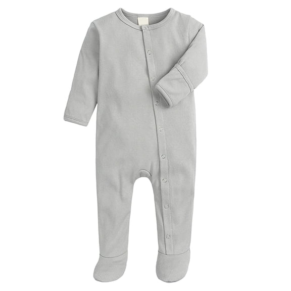 Akiihool Newborn Fall Outfits Girl Baby Long Sleeve Bodysuits, Bamboo Winter Newborn Infant Grey,3-6 Months