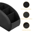 thumbnail image 3 of Fintie TV Remote Control Holder Desktop Organizer - PU Leather Storage Caddy with 5 Compartments Fits Office Supplies, Makeup Brush, Black, 3 of 8