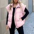 thumbnail image 4 of Puffer Vest for Women Sleeveless Zip Up Stand Collar Padded Jackets with Pockets Pink XL, 4 of 9