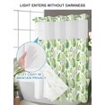 thumbnail image 6 of No Hook Shower Curtain with Snap-in Liner, Spring Leaves Waterproof Fabric Bathroom Curtains, Pastoral Garden Botanical Watercolor Bath Curtains & Mesh Top Window 66"x72", 6 of 9