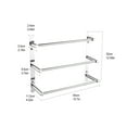 thumbnail image 3 of Hassch THREE Stagger Layers Towel Rack Stainless Steel Hand Polishing Mirror Polished Finished Bathroom Accessories Set Three Towel Bars 15.7 inch bars, Silver, 3 of 5