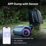 ANTHBOT N8 Robotic Lawn Mower with Sweeper,4G NetRTK,1/2 Acre,4-in-1 Mowing and Grass Collection System,23L Large-Capacity Leaf Collection Bin