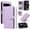 Purple, variant on Dteck Case for Google Pixel 9 Pro Wallet Cover PU Leather Flip Folio Phone Case with Card Holder and Wrist Strap Wallet Protective Cover, White