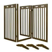 Yescom 60"x36" 3 Panel Folding Pet Gate Wood Dog Fence Baby Safety Gate Playpen