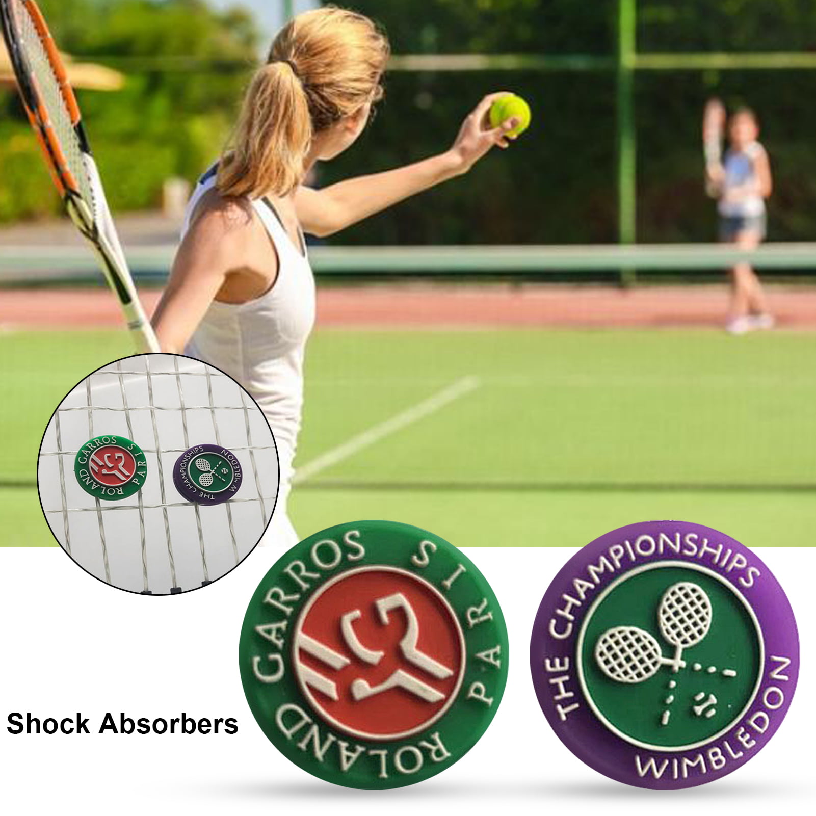 Set of 4 Tennis Racket Vibration Dampeners Silicone for Tennis Players Red 