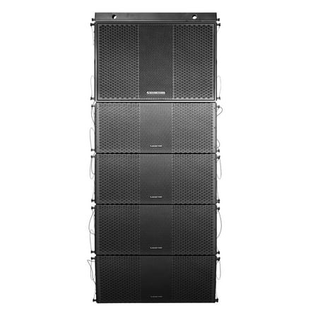 Sound Town ZETHUS Series Line Array Speaker System with One 18-inch Line Array Subwoofer, Four Compact 2 X 10-inch Line Array Speakers, Black(ZETHUS-118S210X4)