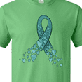 thumbnail image 4 of Inktastic Ovarian Cancer Awareness Teal Ribbon Made of Hearts T-Shirt, 4 of 5