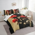 thumbnail image 3 of Feelyou Romantic Rose Women Twin Bedding Sets 7-Piece, Couple Anniversary Bedding Comforter Set, Modern Fashion Abstract Reversible Sheet Sets, Microfiber Bedroom Decor, 3 of 7