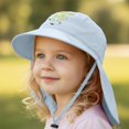 thumbnail image 2 of Oiyii Toddler Girls Water‑Repellent Bucket Hats Crocodile Embroidered Hiking Sun Hats, Sky Blue, 2 of 6