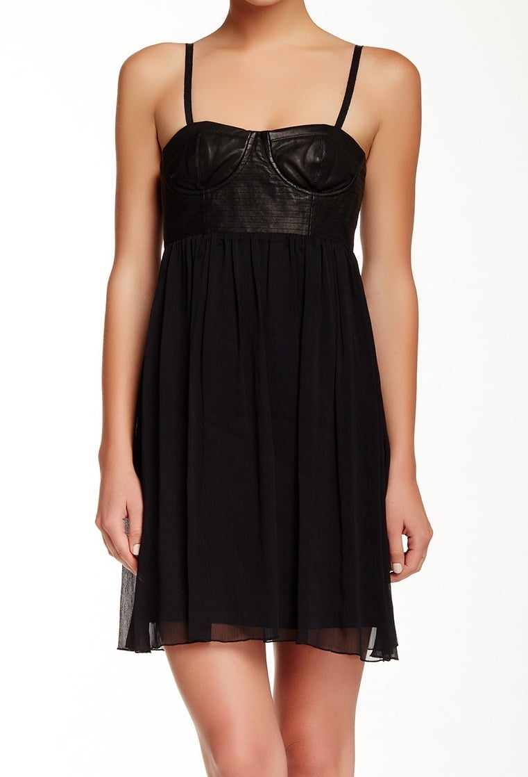 alice and olivia black leather dress