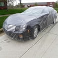 thumbnail image 2 of Clear Plastic Disposable Universal Elastic Band Car Covers Rain Dust Garage Cover Waterproof Temporary Auto 12ft X 22ft, 2 of 5