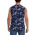 thumbnail image 4 of Lsque Hawaiian Style Print Men's Cotton Blend Sleeveless Muscle Shirts (S-3XL)- Moisture Wicking, Odor Protection, UPF 30+,Small, 4 of 8