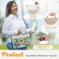 thumbnail image 4 of Christian Art Gifts Vegan Leather Fashion Bible Cover Carry Case for Women: Hope - Isa. 40:31 Inspirational Scripture Verse w/Cute Butterfly & Multicolor Florals, Pockets, Pen Loops, Taupe/Teal, Large, 4 of 7