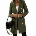 thumbnail image 3 of Fashion Turndown Collar Jacket For Women Autumn Winter Long-sleeved Double-breasted Woolen Coat, 3 of 10
